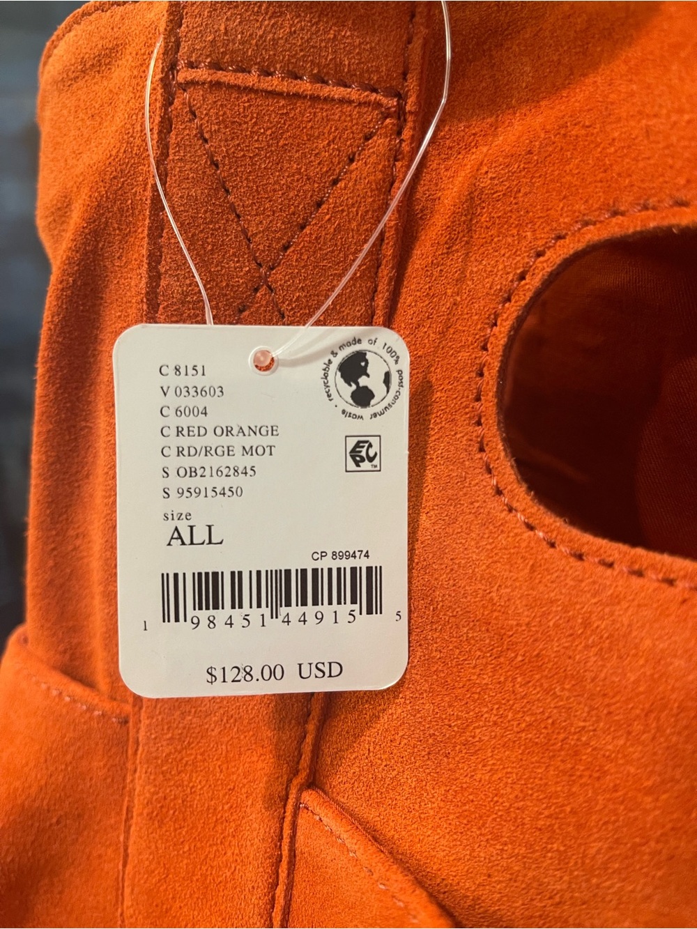 NWT Free People Suede Caravan Tote Red Orange - Picture 3 of 6